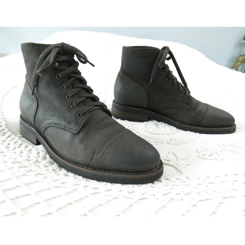 Thursday Boot Co Captain Lace Up Cap Toe Ankle Boots Mens 7.5 Dark Grey
